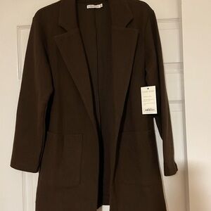Women's Brown cardigan/blazer. Sweater material. New
